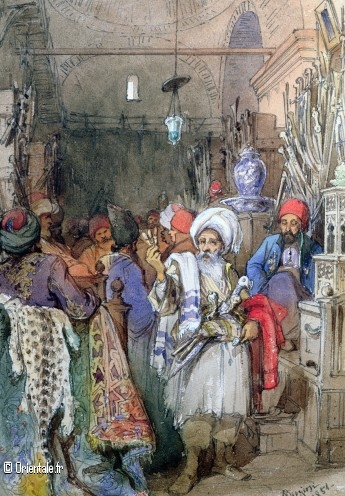Commerants dans un Bazar turc - 1851 - Bridgeman Art