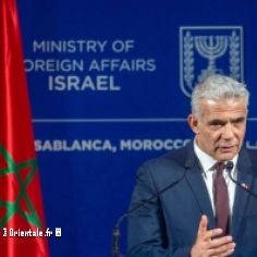 Le ministre israelien des Affaires trangres Yair Lapid lors d'une confrence de presse  Casablanca