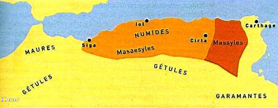 Carte de la Numidie ou Ancienne Algrie