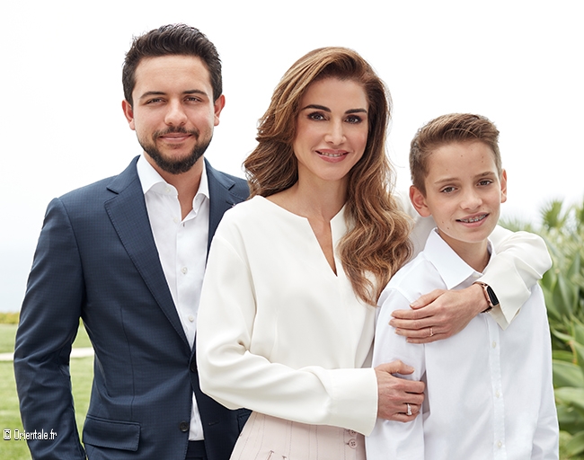 La Reine Rania avec ses fils, en 2019