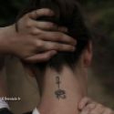 Tatouage gyptien en forme d'oeil d'Horus, dieu de la connaissance et du savoir