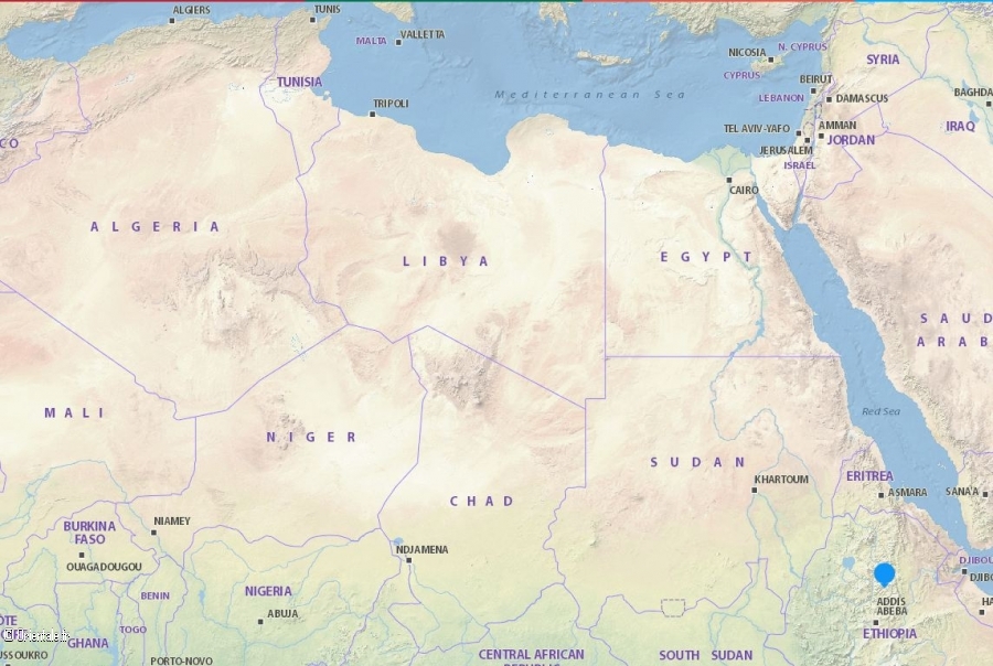 Carte Afrique du Nord et Ethiopie
