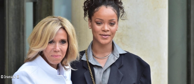 Brigitte Macron et la chanteuse Rihanna