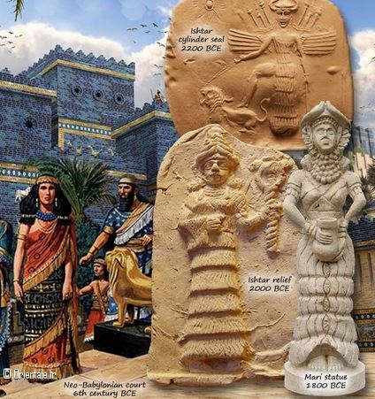 Les Sumériens et une représentation de la déesse Ishtar