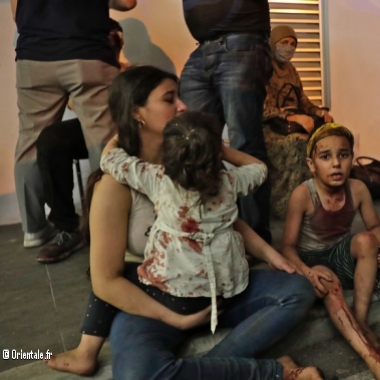 Famille de Beyrouth Liban, explosion d'aout