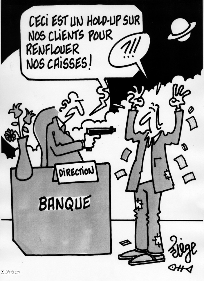 Hold up, caricature banque