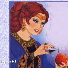 Femme magicienne pomme