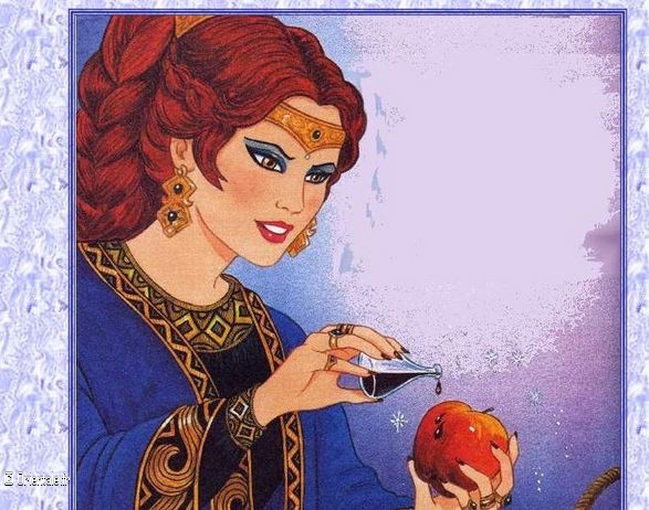 Femme magicienne pomme