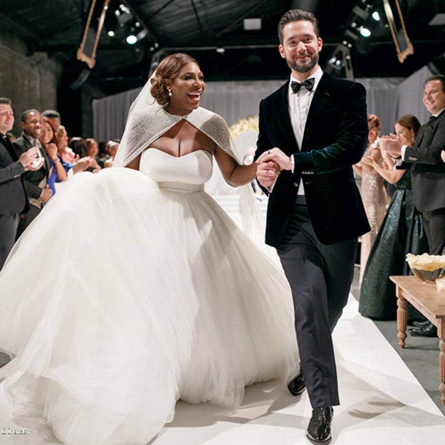 Serena Williams et Alexis Ohanian le jour de leur mariage