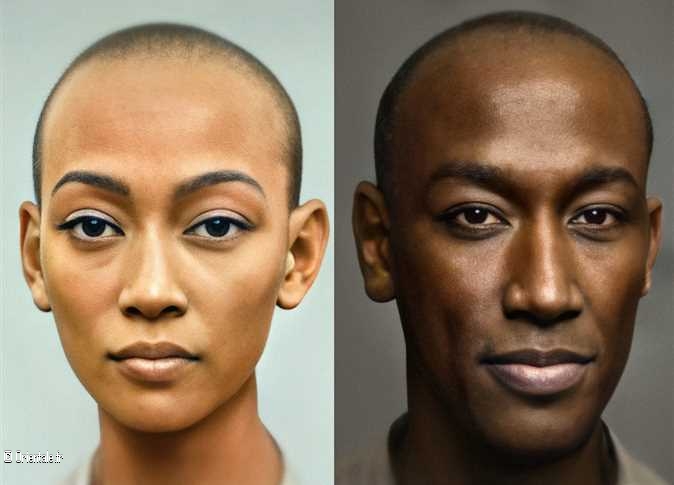 Portraits  jeter de Nefertiti et Akhenaton