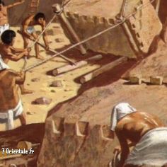 Pyramide, chantier de pyramide de Kheops