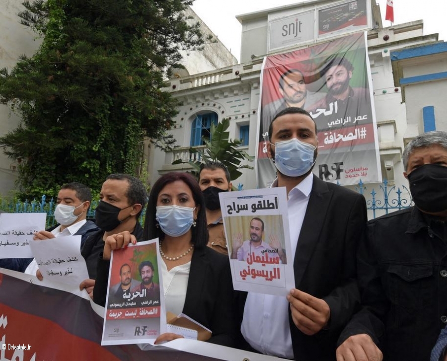Les manifestants sont venus soutenir des journalistes marocains emprisonnés