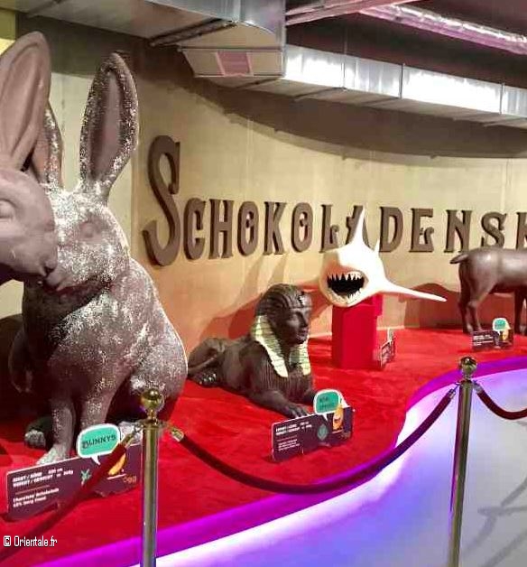 Schokomuseum, un sphinx en chocolat au milieu