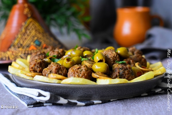 Tajine pommes de terre et boulettes de viande