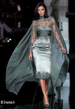 Dfil Elie Saab 2005 - Robe soie grise