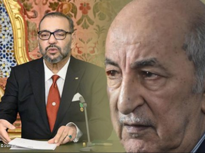 A gauche Mohammed VI et à droite Abdelmajid Tebboune