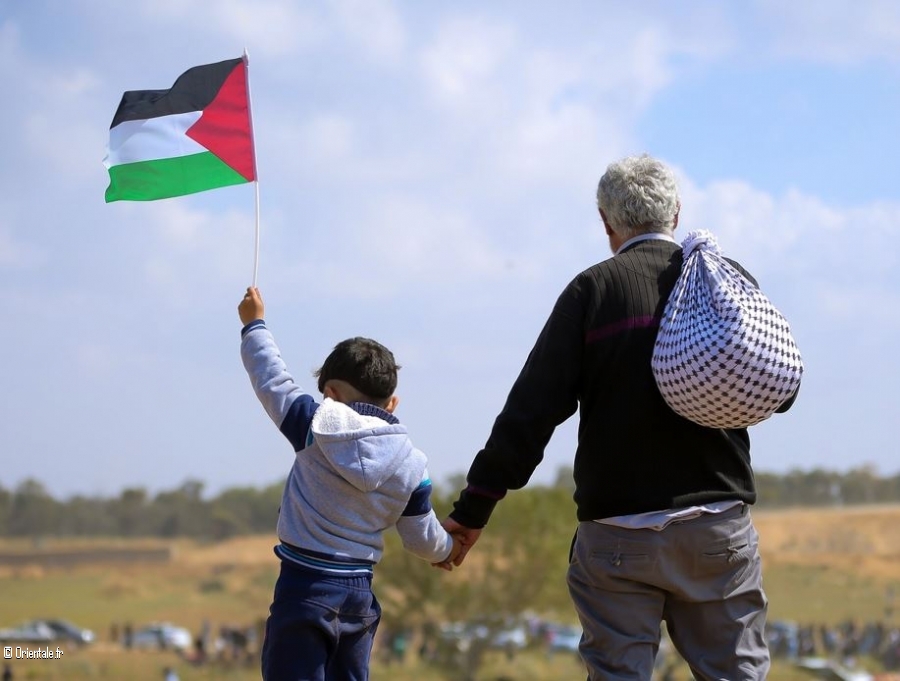 Un père et son fils palestiniens