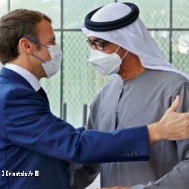 Emmanuel Macron, pr�sident de la France et Ben Zayed, prince �mirien