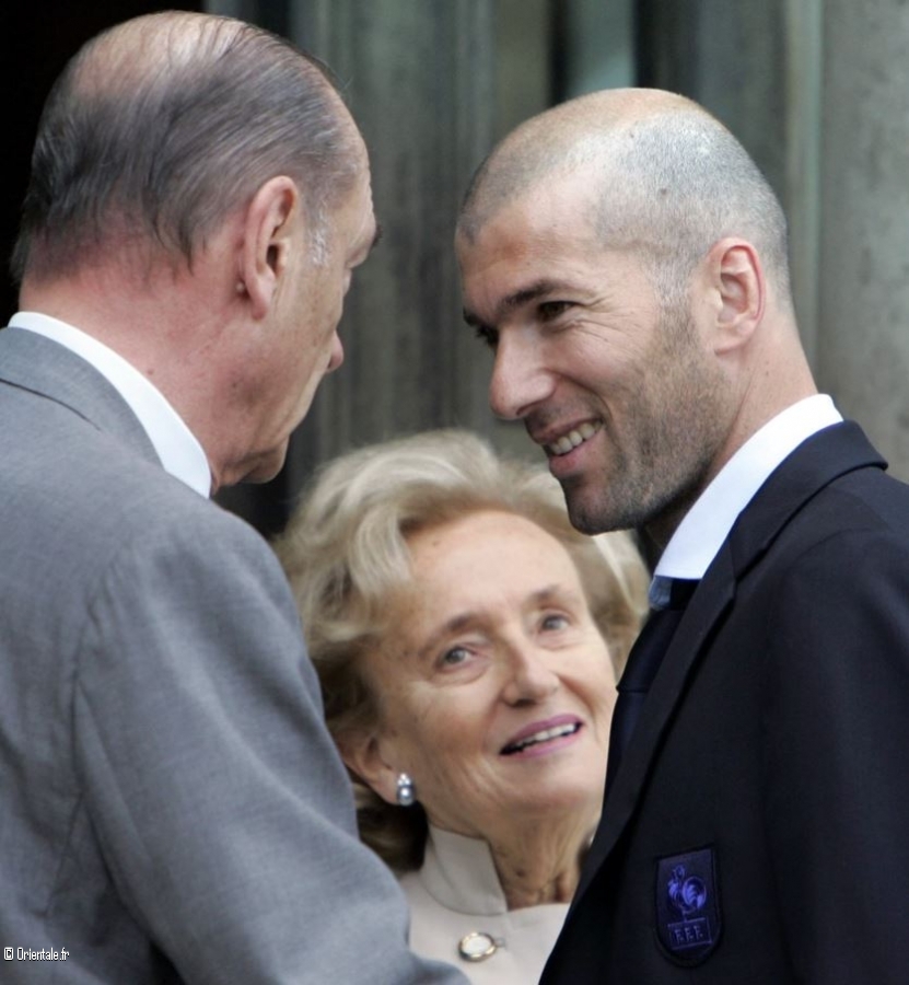 Zinedine Zidane avec Jacques Chirac
