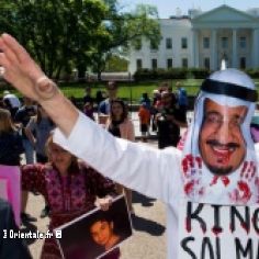 Manifestations contre les condamnations  mort en Arabie saoudite, devant la Maison Blanche, USA.