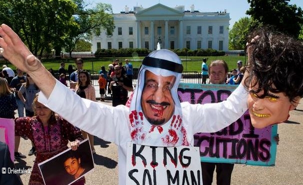Manifestations contre les condamnations à mort en Arabie saoudite, devant la Maison Blanche, USA.