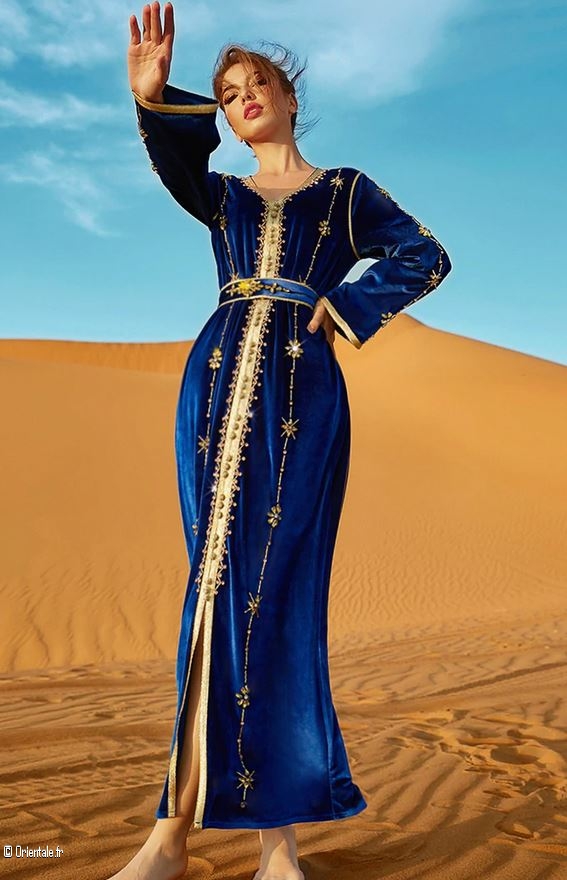 Abaya femme bleue chic Zapaka