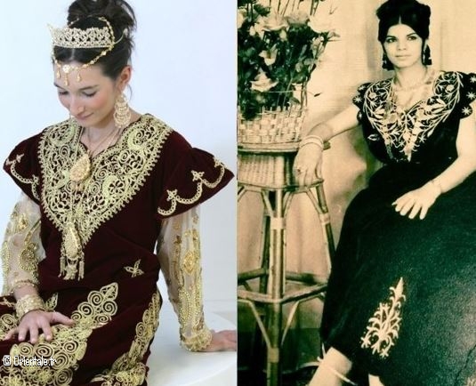 Robe fergani constantinoise, époque moderne à gauche et autrefois dans les années 60! Robe fergani constantinoise, époque moderne à gauche et autrefois dans les années 60!