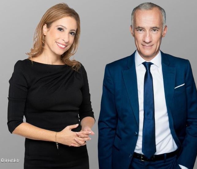 Les présentateurs de l'émission qui a opposé Macron à Le Pen, Lea Salamé et Gilles Bouleau