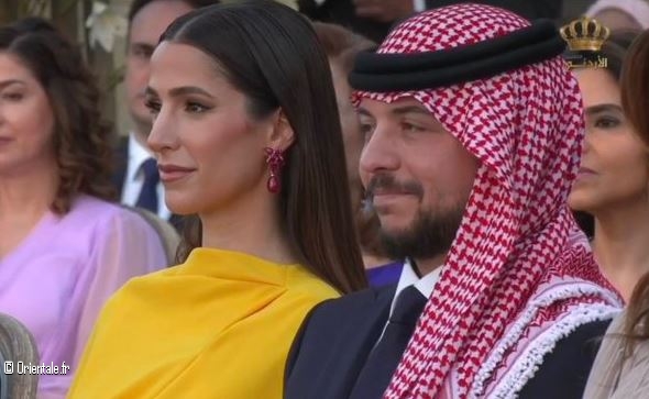 L'élégante fiancée du prince El-Hussein a attiré les regards lors du mariage de la princesse Iman