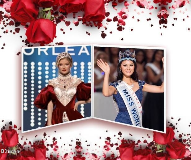 Miss Russie, à gauche, et Miss Chine à droite
