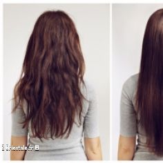 Cheveux lisss avec technique du brushing