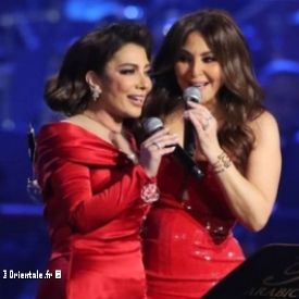 Assala Nasri et Elissa lors du concert Trio Arabic Nights