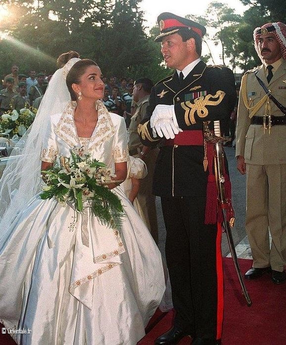 Abdallah et Rania de Jordanie, le jour de leur mariage