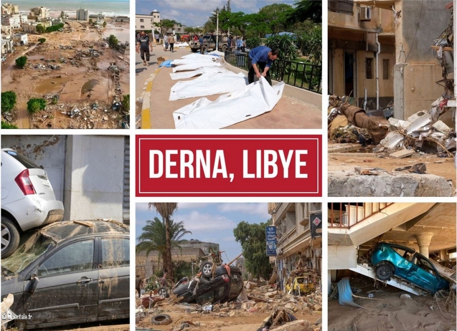 Illustrations de la catastrophe en Libye