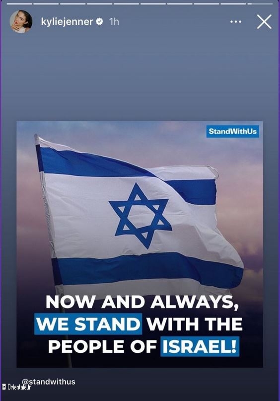 Post de Kylie Jenner en faveur d'Israël