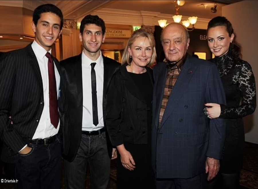 Les enfants de Mohamed Al Fayed (Omar, Karim, Camilla) et son pouse finlandaise, Heini Wathen