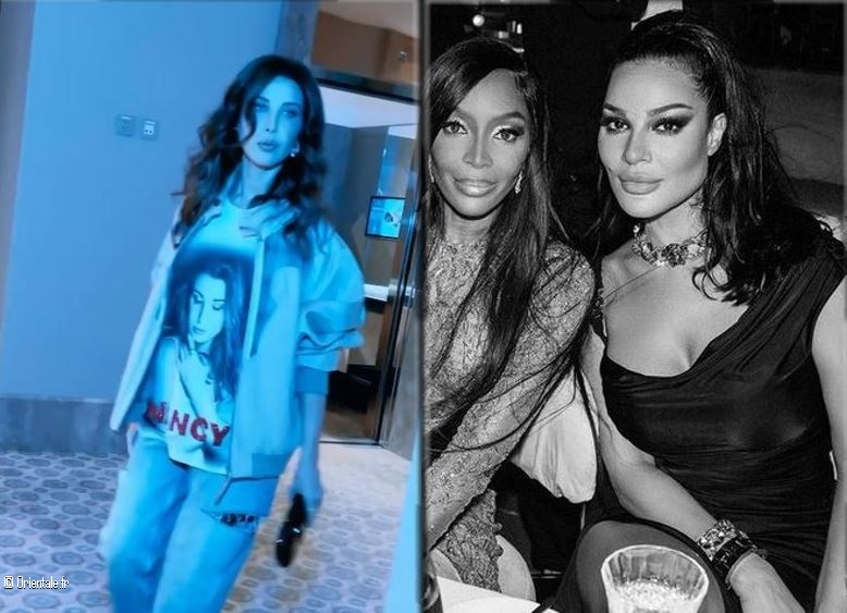 Nancy Ajram (à g.) et Nadine Njeim (à d.) en compagnie de sa star préférée Nancy Ajram (à g.) et Nadine Njeim (à d.) en compagnie de sa star préférée