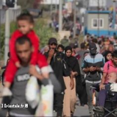 Scnes de dplacement depuis le nord de Gaza