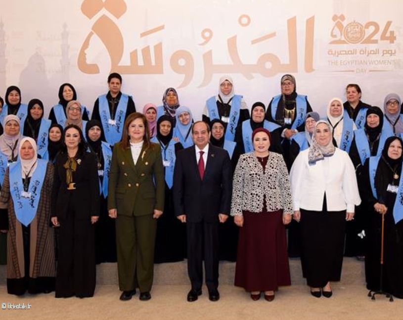 Le Prsident Abdel Fattah Al-Sissi et la 1re Dame assistent  la clbration de la journe de la femme gyptienne