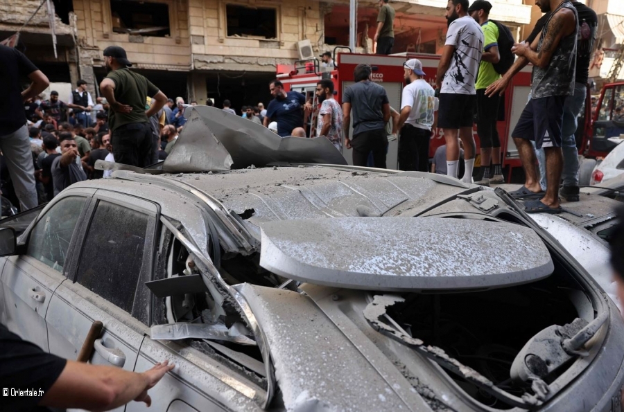 Immeuble bombardé par Israël au Liban, septembre 2024 Immeuble bombardé par Israël au Liban, septembre 2024