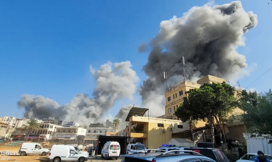 Nabatieh, une ville du Liban bombardée par l'armée israélienne Nabatieh, une ville du Liban bombardée par l'armée israélienne