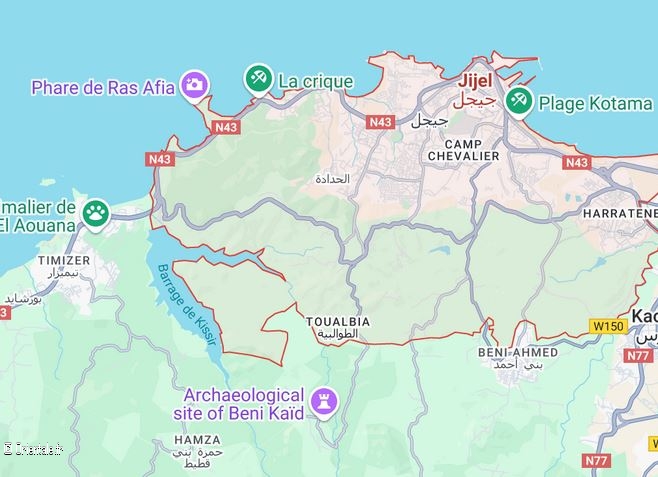 Carte de Jijel en Algrie